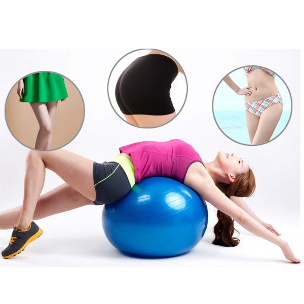 Amber Fight Gear Premium Fitness Ball with Strap – Improve Core Strength, Balance & Flexibility – Available in 55cm, 65cm, and 75cm