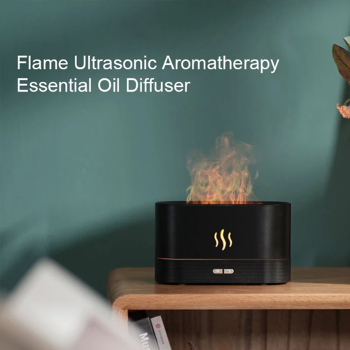 Flame Aroma Diffuser & Air Humidifier – LED Flame Lamp for Home Spa